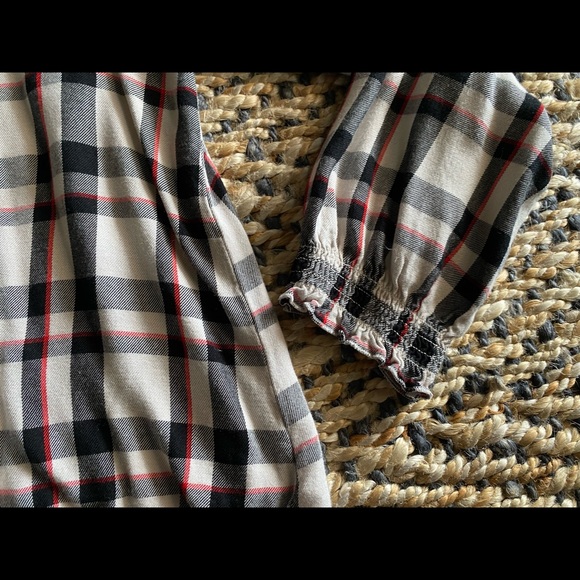 Sanctuary BeigePlaidfaux wrap long sleeve Blouse - Picture 9 of 9